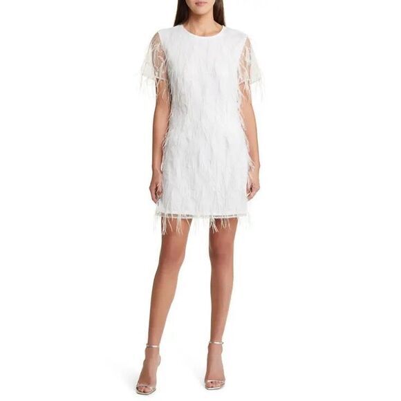 Milly Rana Feather Minidress Size Size 10